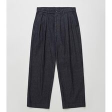 ULTERIOR WASHED LIGHT DENIM TUCKED TROUSERS ULPT65-KA200画像