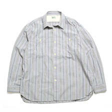 BURGUS PLUS Stripe Chambray Work Shirt Wide Silhouette HBP-300CHWD画像