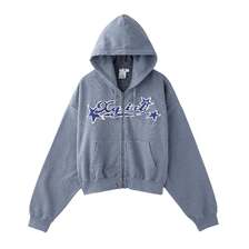 X-girl X-girl STAR LOGO ZIP UP HOODIE 105251012004画像