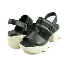 SOREL KINETIC IMPACT SLINGBACK HEEL SANDAL BLACK CHALK/NOIR CRAIE NL4951-012画像