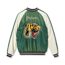 TAILOR TOYO Lot No. TT15710-145 / Early 1950s Style Acetate Souvenir Jacket &ldquo;TIGER HEAD&rdquo; &times; &ldquo;JAPAN MAP&rdquo; (AGING MODEL)画像