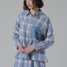 AVIREX WAFFLE OMBRE CHECK DETACHABLE SHIRTS 7835120601画像