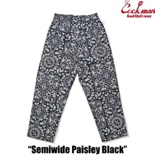 COOKMAN Chef Pants Semiwide Paisley Black 231-51840画像