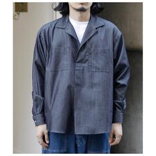 INTERIM LIGHT SILK DENIM SKIPPER SHIRT IT25S239画像