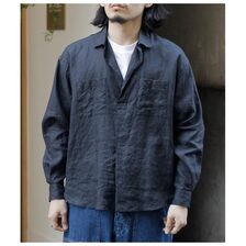 INTERIM LINEN CANVAS SKIPPER SHIRT IT25S229画像