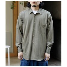 INTERIM EXTRA FINE MERINO WOOL JERSEY L/S REGULAR COLLAR SHIRT IT25S197画像
