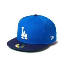 NEW ERA 59FIFTY Powered by GORO NAKATSUGAWA(min-nano)ロサンゼルス・ドジャース スエットバンドブルーバイザー ライトネイビー 14460935画像