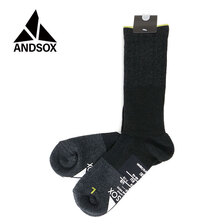 ANDSOX SUPPORT PILE CREW CHARCOAL画像