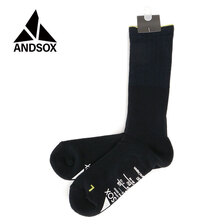 ANDSOX SUPPORT PILE CREW BLACK画像