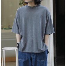 INTERIM HYPER BIG VINTAGE FADE BLACK T-SHIRT IT25S173画像