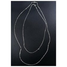 INTERIM TAXCO SILVER SQUARE CHAIN PAIR NECKLACE IT25S373画像
