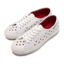 SUPERGA 3750 HEARTS VEGAN MATERIAL LEGGERA WHITE-RED 5S3134LW画像