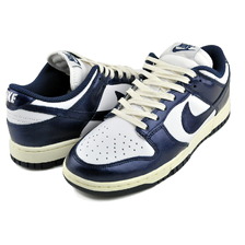 NIKE WMNS DUNK LOW PREMIUM wht/midnight navy FN7197-100画像