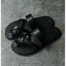 JUTTA NEUMANN Aruba Sandal Black Latigo with darksole画像