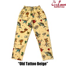 COOKMAN Chef Pants Old Tattoo Beige 231-51801画像