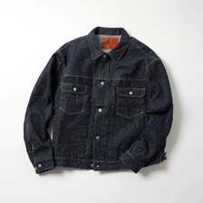 GOLD RECYCLED WASTE SUVIN COTTON YARN 14oz. DENIM JACKET GL15674画像