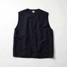 GOLD LINEN &times; WOOL TROPICAL CREW NECK VEST GL15676画像