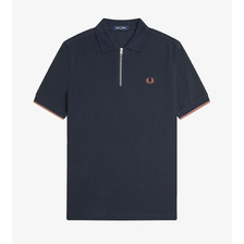 FRED PERRY Crepe Pique Zip Neck Polo Shirt M9886画像