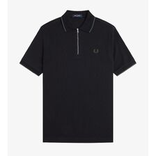 FRED PERRY Textured Zip Neck Polo Shirt M9882画像