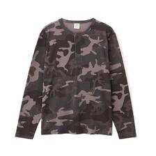 AVIREX RIB L/S HENLEY NECK T-SHIRT CAMOUFLAGE 7835930020画像