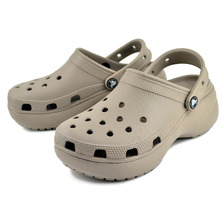 crocs CLASSIC PLATFORM CLOG W TAUPE 206750-214画像