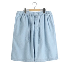 Porter Classic SHAWSHANK CHAMBRAY GATHERED SHORTS PC-005-3237画像