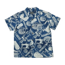 STUDIO D'ARTISAN インディゴ抜染 コットンハワイアンシャツ SD5722画像