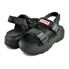 HUNTER U CITY REBEL NEO LEATHER BUCKLE SANDAL BLACK UFD3109LEA-BLK画像