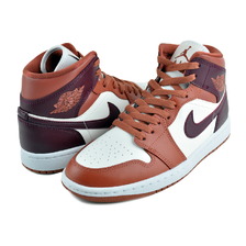 NIKE WMNS AIR JORDAN 1 MID dusty peach/night maroon-sail BQ6472-200画像