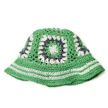 NEW ERA クロシェ ニットバケット ペーパー グリーン/ホワイト/ネイビー 14388393画像