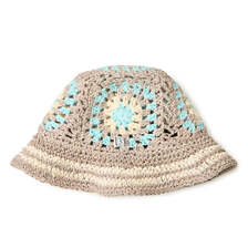 NEW ERA クロシェ ニットバケット ペーパー ベージュ/クロームホワイト/ブルー 14388395画像