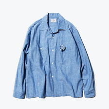 Unlikely Open Collar Work Chambray with Flower U25S-11-0002画像