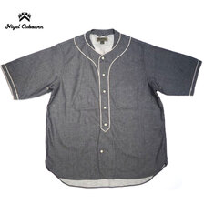 Nigel Cabourn SHORT SLEEVE BASEBALL SHIRTS TYPE2 dark grey画像