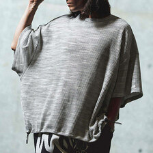 GLIMCLAP Melange fabric Boxy silhouette T-shirt 18-035-GLS-CF画像