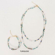 GLIMCLAP Natural stone beads ensemble accessories -necklace & bracelet- 18-057-GLS-CF画像