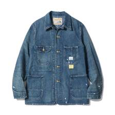 SUGAR CANE Lot No. SC15708 / 11oz. BLUE DENIM WORK COAT AGED MODEL画像