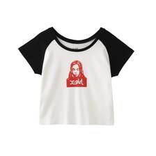X-girl FACE RAGLAN S/S BABY TEE 105252011001画像