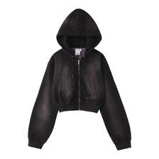 X-girl FADED COMPACT L/S ZIP UP HOODIE 105252012001画像