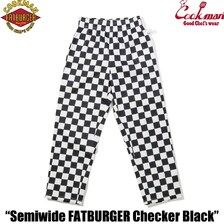 COOKMAN Chef Pants Semiwide FATBURGER Checker Black 151-51845画像
