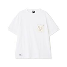 Schott T-SHIRT FLOWER STUDDED LEATHER POCKET 7824134002画像