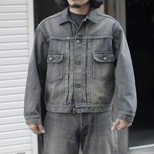 INTERIM HYPER BIG SHABBY VINTAGE "2ND" SHUTTLE DENIM SIDE PANEL JACKET IT25S019HB画像