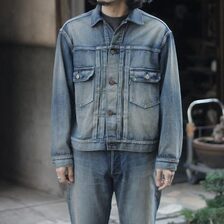 INTERIM HYPER BIG CLASSIC VINTAGE "2ND" SHUTTLE DENIM SIDE PANEL JACKET IT25S017HB画像