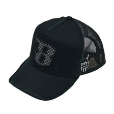 YOSHINORI KOTAKE 8 LOGO LAME MESH CAP BLACK画像