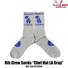 COOKMAN Rib Crew Socks Chef Hat LA Gray 233-51833画像