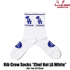 COOKMAN Rib Crew Socks Chef Hat LA White 233-51832画像