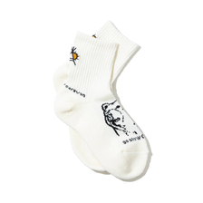 go slow caravan パイルジャガード刺繍クウォーターソックス 322906画像