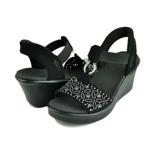 SKECHERS RUMBLE ON-DANCING AWAY SLIP-INS BLACK 119619-BLK画像