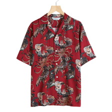 NIPOALOHA RAYON SHORT SLEEVE ALOHA SHIRT(伊藤若冲 群鶏) N25-RSH01画像
