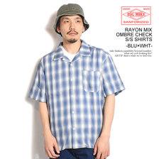 BIG MIKE RAYON MIX OMBRE CHECK S/S SHIRTS 102525531画像