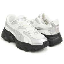 PUMA PULSAR LITE SHIMMERY WNS WARM WHITE - PUMA SILVER 403720-03画像